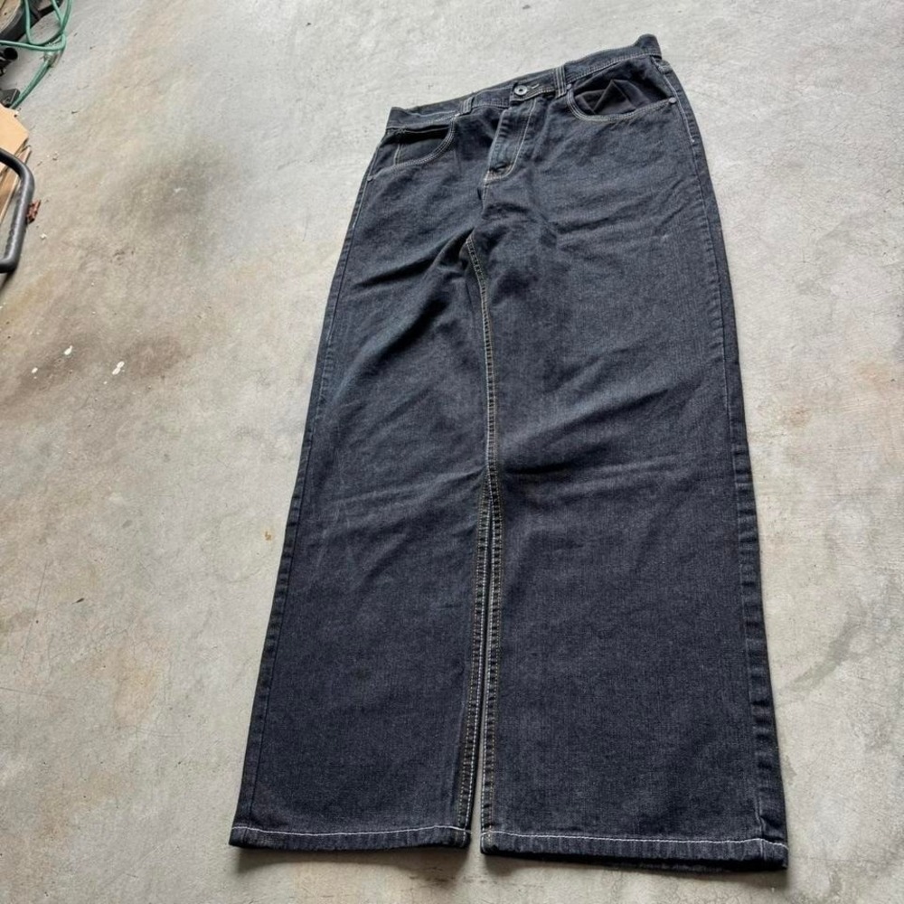 Baggy Black Sean John Wide Leg Southpole Styl Y2K Vintage Denim Jeans 36x32 - Picture 5 of 8